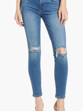 Current/Elliott The Stiletto Ripped Skinny Jeans, Light Blue Size 26